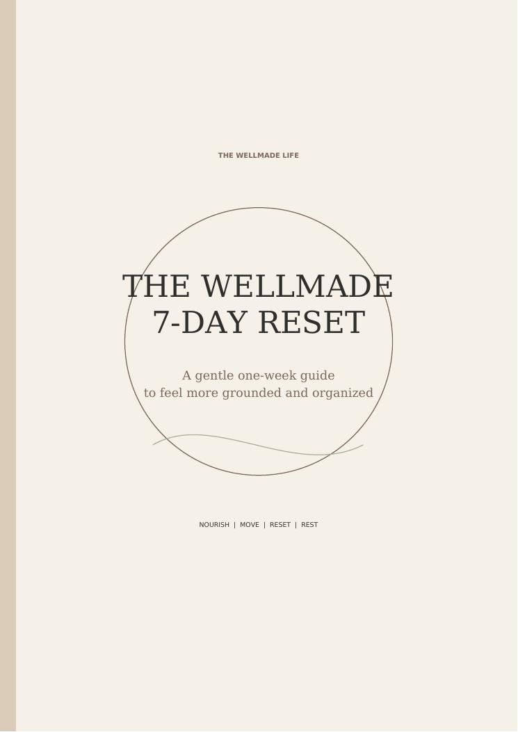 Cover of The Wellmade 7-Day Reset printable guide